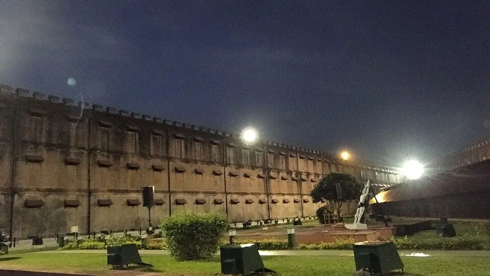 Cell wings illuminated during the Cellular Jail Light and Sound Show