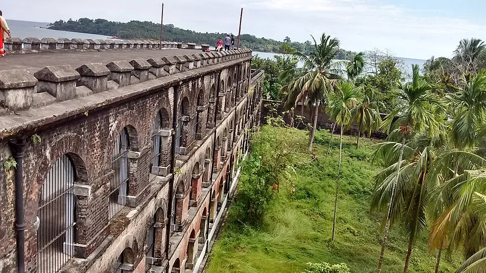 View along a surviving Cellular Jail wing from the rooftop